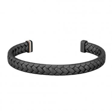 Mens Doran Black Herringbone Cuff Bracelet 1580673