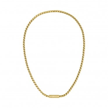 Mens Doran Brushed Gold Plated Necklace 1580694