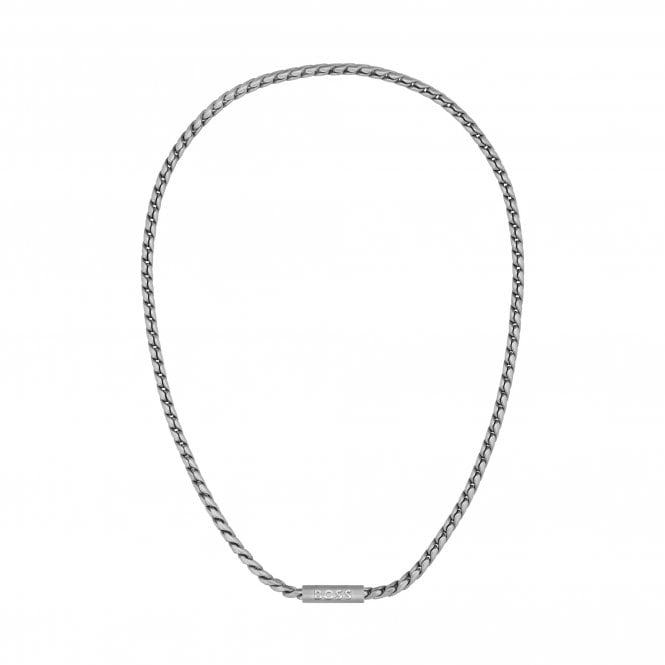 Boss Mens Doran Brushed Stainless Steel Necklace 1580693