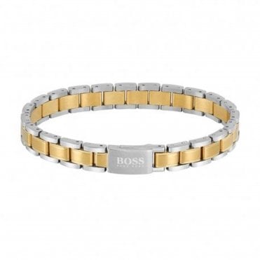 Mens Essential Gold Tone And Steel Bracelet 1580195