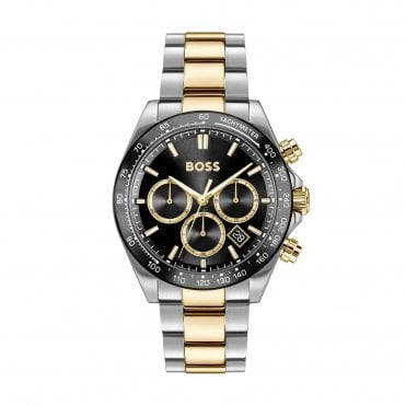 Mens HERO 2.0 Round Black/Gold Chronograph Dial 2 Colour Bracelet Watch 1514269