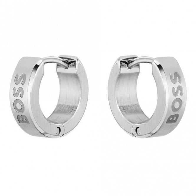 Boss Mens ODELL Stainless Steel Huggie Earrings 1580654