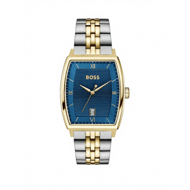 Mens PRINCIPLE Rectangle Blue Dial Two Tone Bracelet Watch 1514354