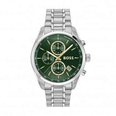 Mens Round Grand Prix 44 Green & Gold Chronograph Dial Watch 1514266
