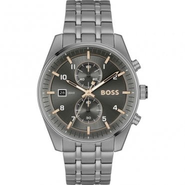 Mens SKYTRAVELLER Round Grey Dial Grey IP Bracelet Watch 1514153