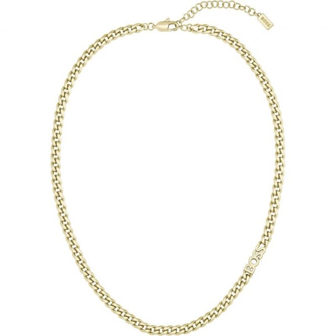 Boss Unisex KASSY Gold Plated Curb Necklet 1580572