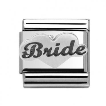 Bride in Heart Silver Silver Charm