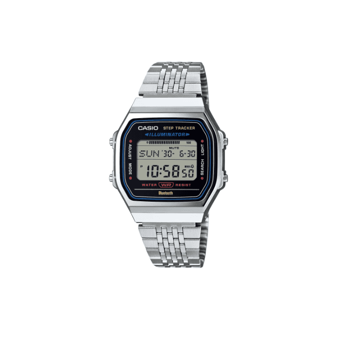 Casio Vintage Black & Blue Digital Display Stainless Steel Bracelet Watch ABL-100WE-1AEF