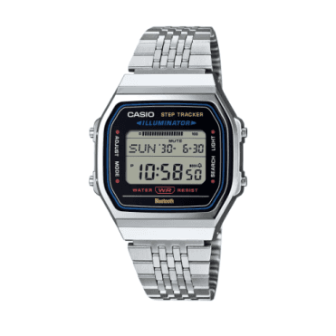 Vintage Black & Blue Digital Display Stainless Steel Bracelet Watch ABL-100WE-1AEF