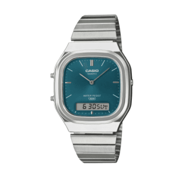 Vintage Digital & Analogue Blue Dial Stainless Steel Bracelet Watch AQ-240E-3AEF