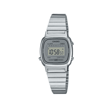 Vintage Grey Digital Display Stainless Steel Bracelet Watch LA670WEA-7EF
