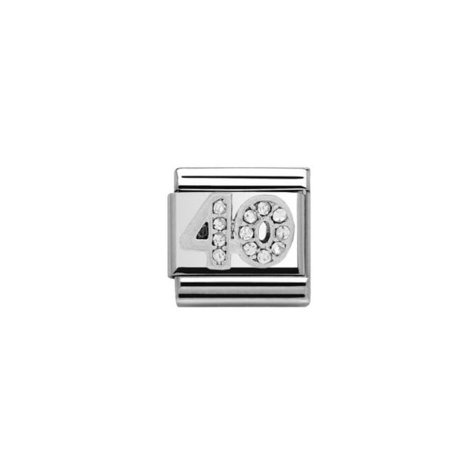 Charmlinks 40 Stone Set Silver Charm
