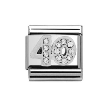 40 Stone Set Silver Charm