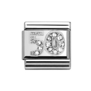 50 Stone Set Silver Charm