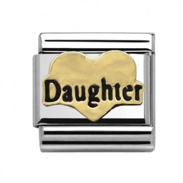 Daughter In Heart Gold Silver Charm