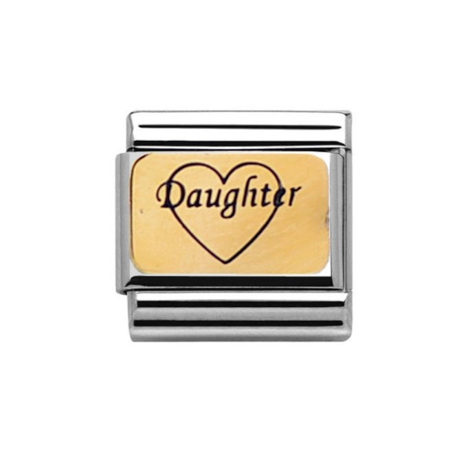 Charmlinks Daughter In Heart Gold Silver Charm