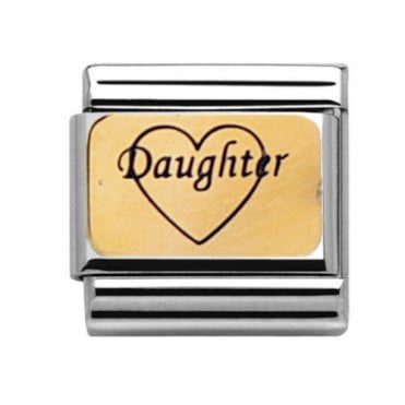 Daughter In Heart Gold Silver Charm