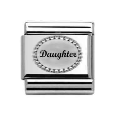 Daughter in Oval Silver Charm
