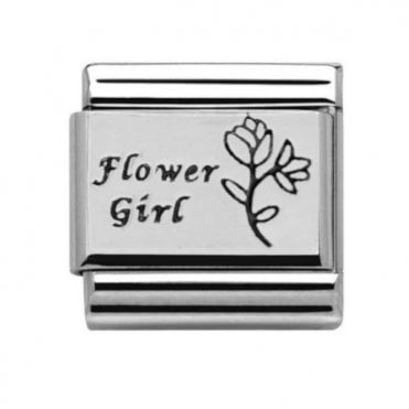 Flower Girl Silver Charm