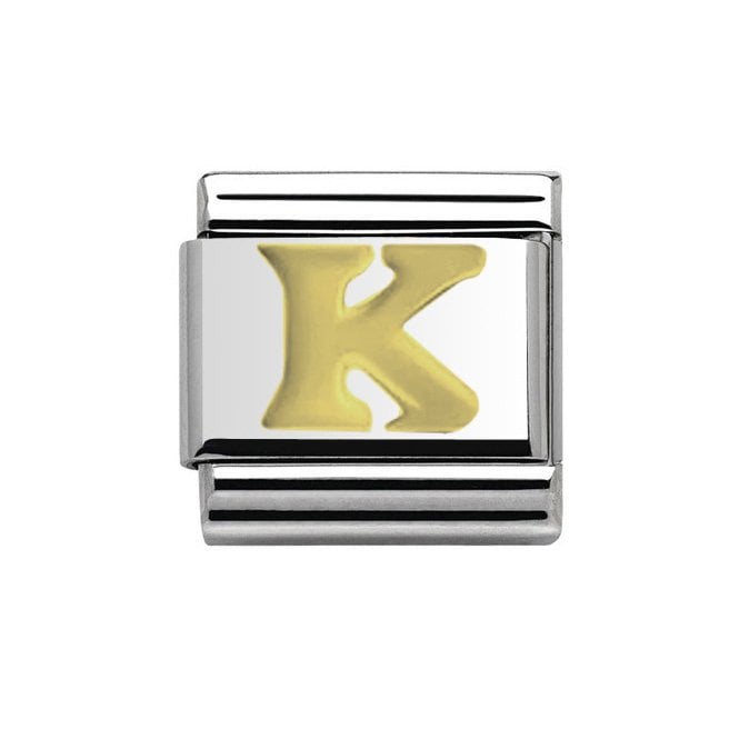 Charmlinks Gold Initial K Silver Charm
