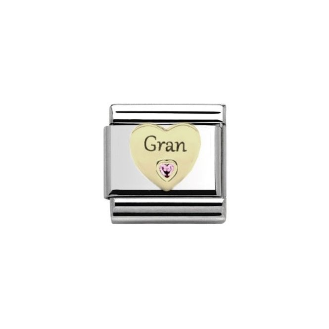 Charmlinks Gran in Heart Stone Set in Gold & Silver Charm