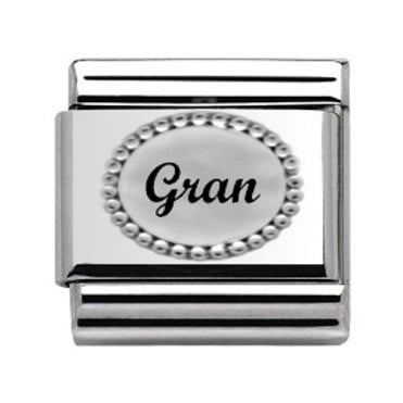 Gran in Oval Silver Charm