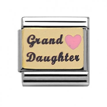 Grand Daughter With Pink Heart Gold Silver Charm
