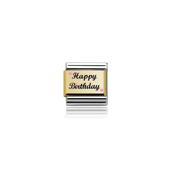 Charmlinks Happy Birthday Gold Silver Charm