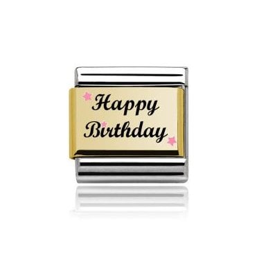 Happy Birthday Gold Silver Charm