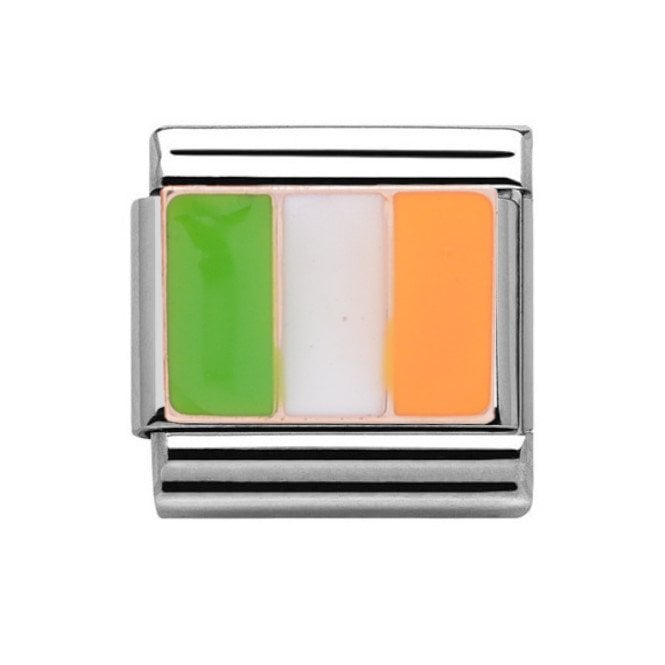 Charmlinks Ireland Flag Rose Silver Charm