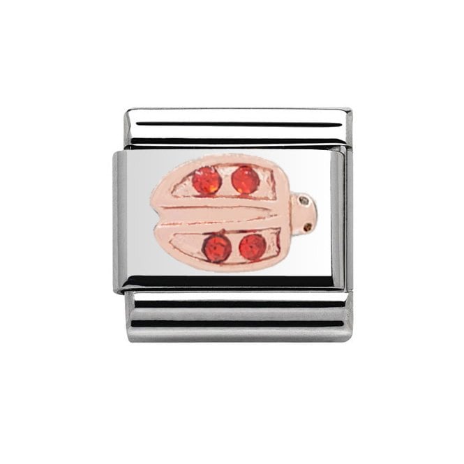 Charmlinks Ladybird Rose Silver Charm