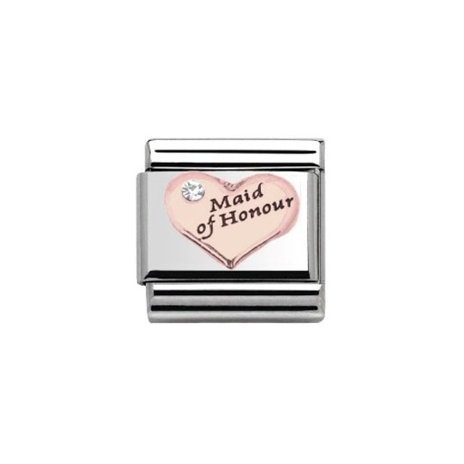 Charmlinks Maid Of Honour Rose Silver Heart Stone Set Charm