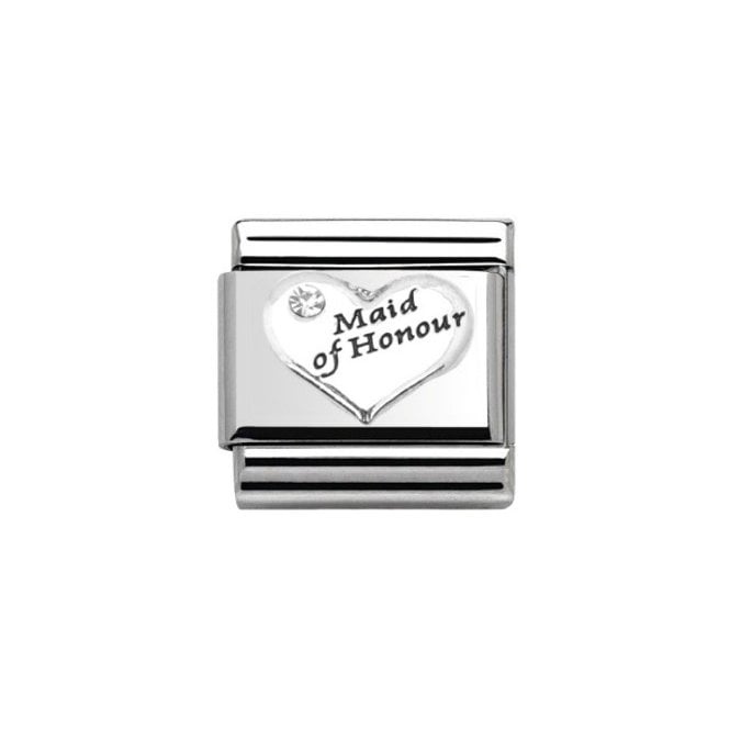 Charmlinks Maid Of Honour Silver Heart Stone Set Charm