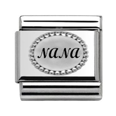 Nana in Oval Silver Charm