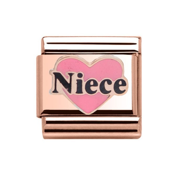 Charmlinks Niece In Pink Heart Rose Rose Charm