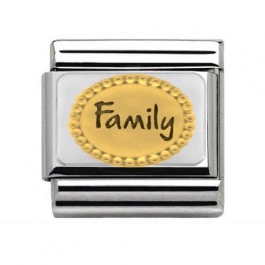 Oval Family Gold Silver Charm