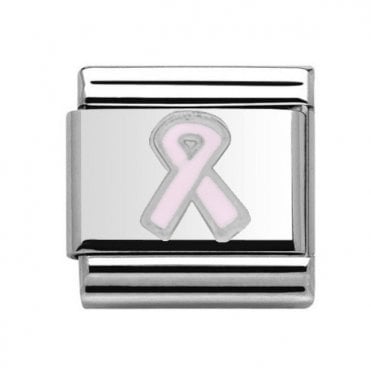 Pink Enamel Breast Cancer Silver Silver