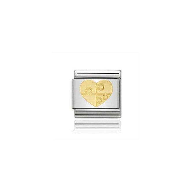 Charmlinks Puzzle Heart Charm Gold Silver