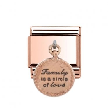 Rose Family Is A Circle Of Love Drop Charm