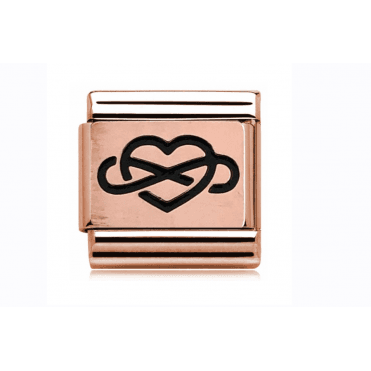 Rose Infinity Heart Charm