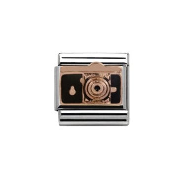 Rose Silver Camera Charm