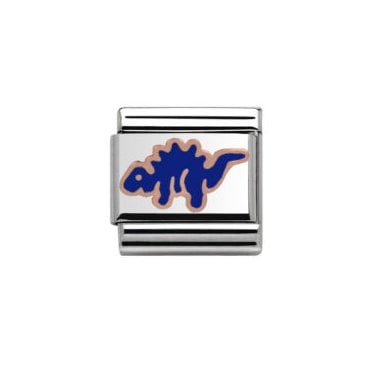 Rose Silver Dinosaur Charm