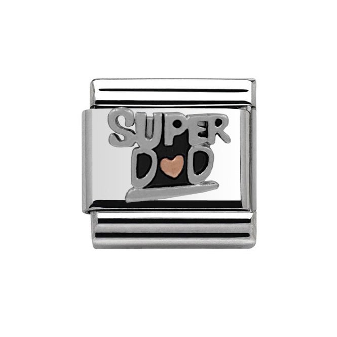 Charmlinks Rose Silver Super Dad Charm