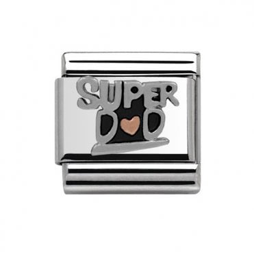 Rose Silver Super Dad Charm