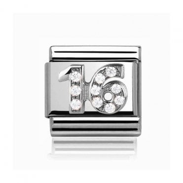 Silver 16 Stone Set Charm