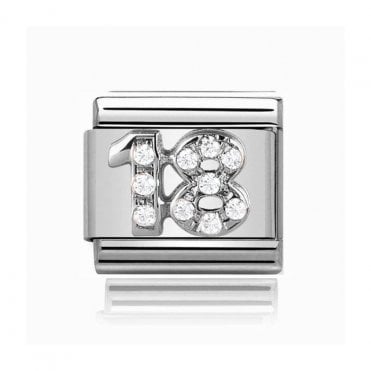 Silver 18 Stone Set Charm