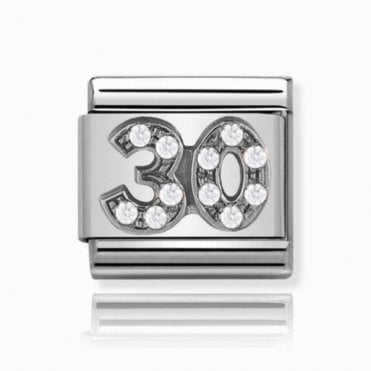 Silver 30 Stone Set Charm
