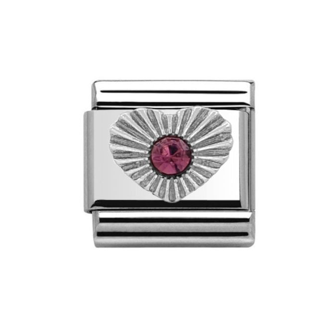 Charmlinks Silver Amethyst Heart February Birthstone Charm