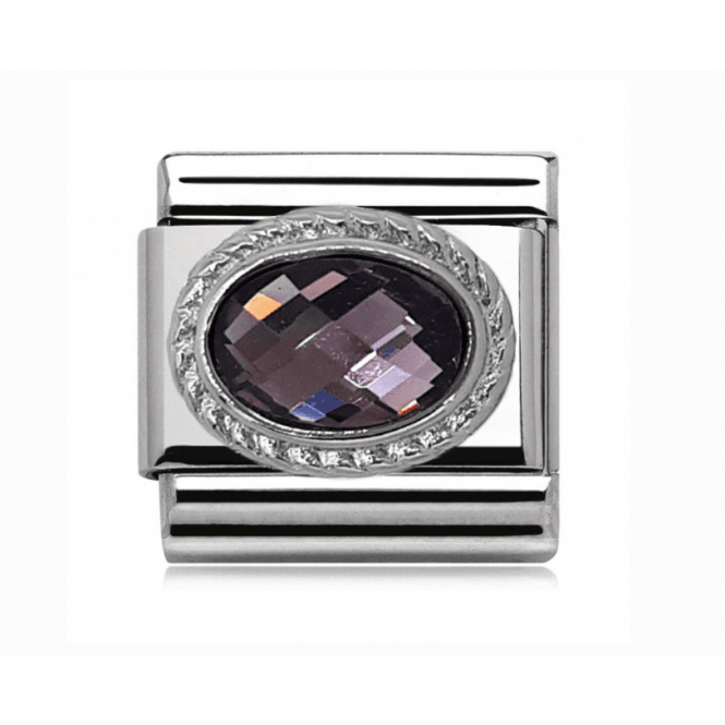 Charmlinks Silver Amethyst Stone Set February Birthstone Charm