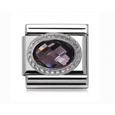 Silver Amethyst Stone Set February Birthstone Charm